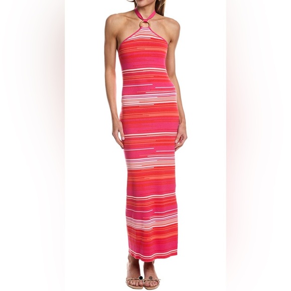 525 America Pink Bodycon Halter Dress - Picture 1 of 3